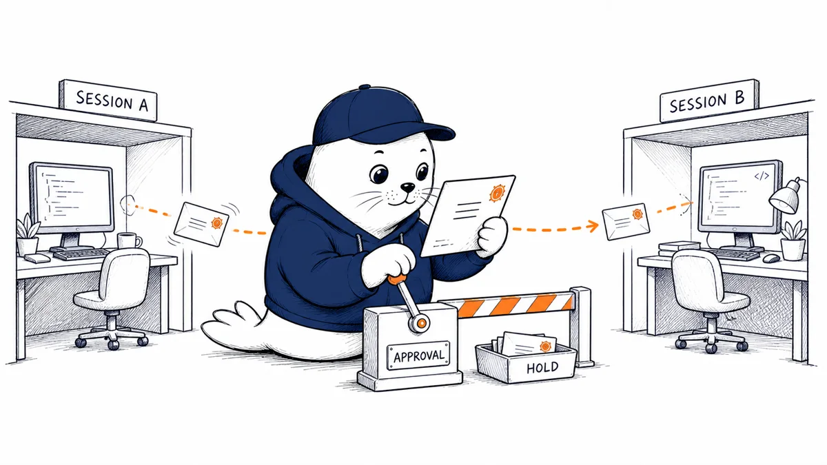 Claude Code cross-session messaging is live. Treat the inbox as a permission boundary