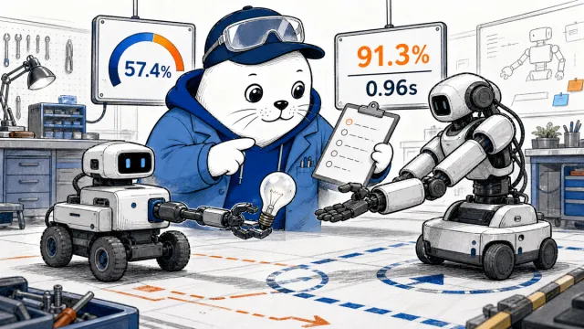 Gemini Robotics 2 spots the stopping moment but misses the whole job