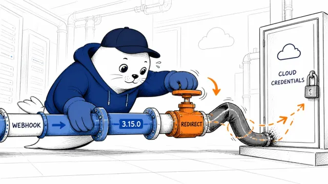 MLflow SSRF is exploited. Version 3.15.0 is the line