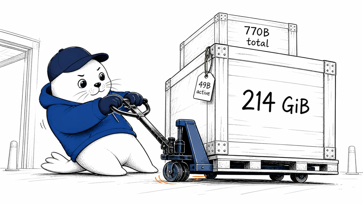 Tencent Hy4 is open-weight. Its 49B-active label still needs 214 GiB