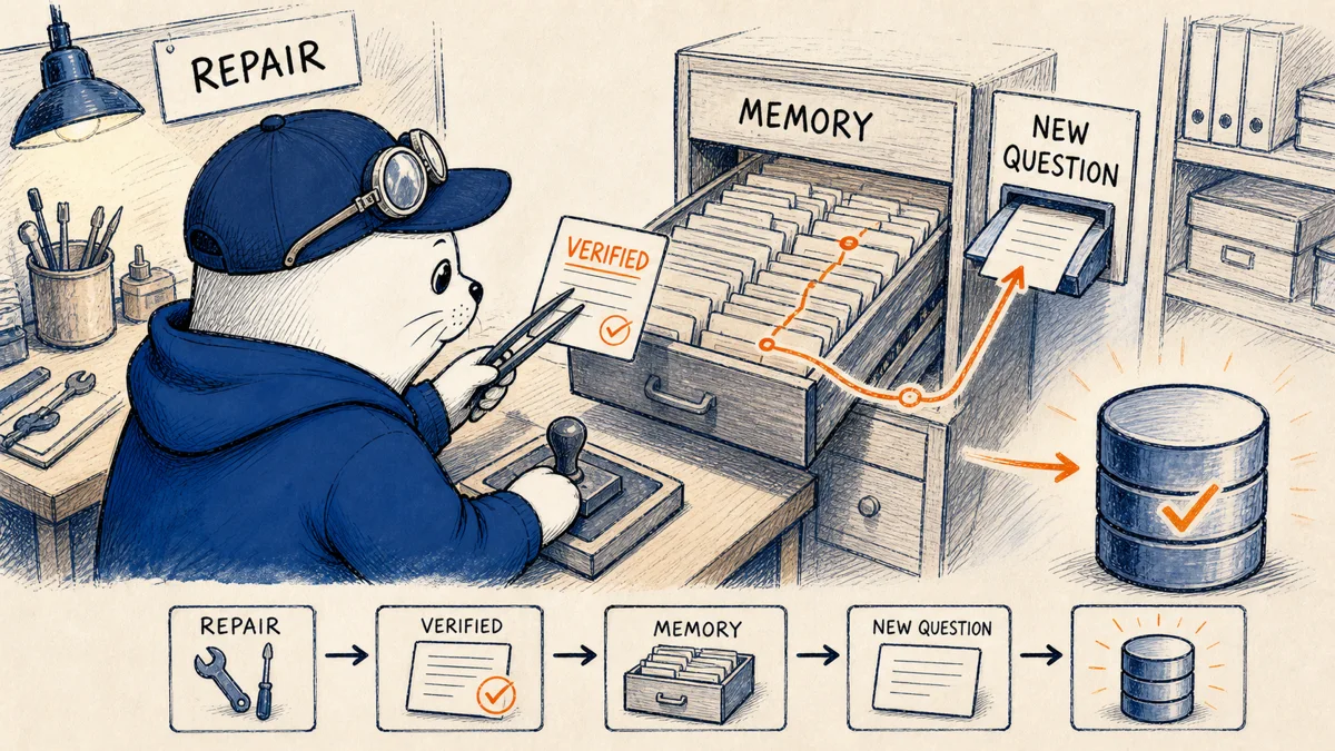 Text-to-SQL memory only matters when a repair helps the next question