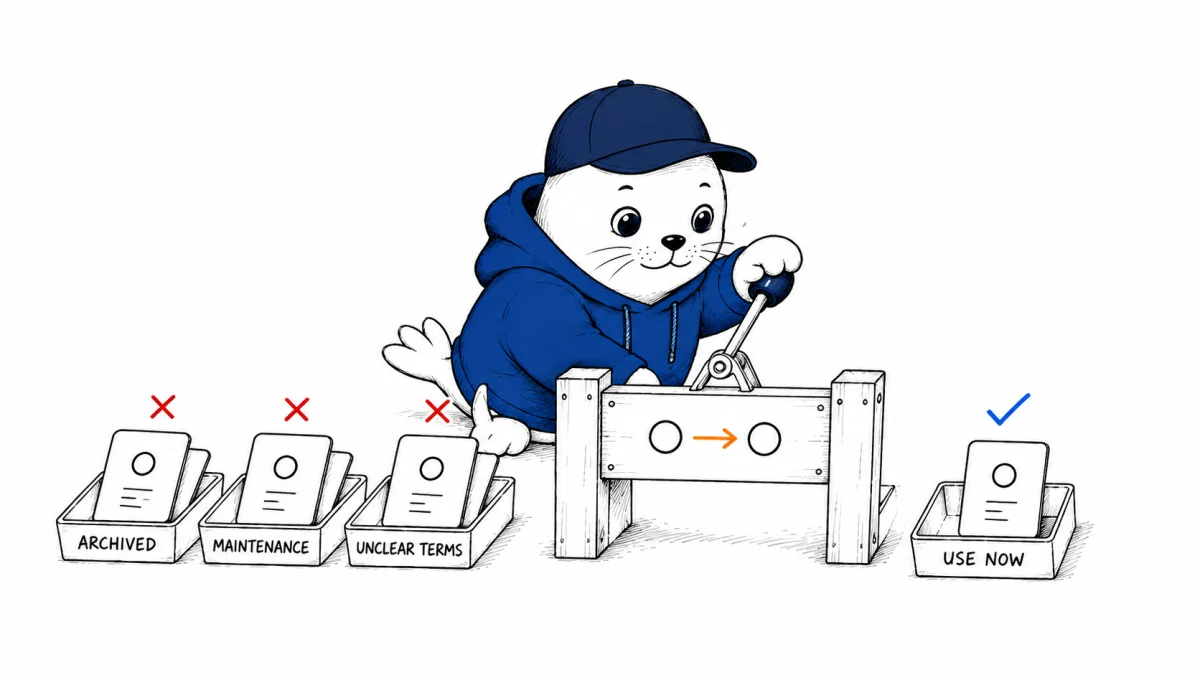 Musthave.ai Hoodie Seal removes archived, maintenance-only and unclear repositories.